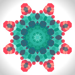 Color circular pattern. Round kaleidoscope of geometric elements - 106598040