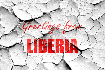 Grunge cracked Greetings from liberia