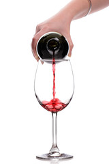 pouring red wine