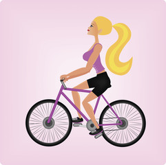 a girl on a bicycle