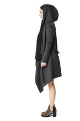 Woman in black coat