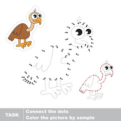 Vulture. Vector numbers game. 