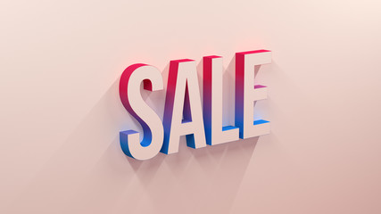 3D render of Sale with long shadow.