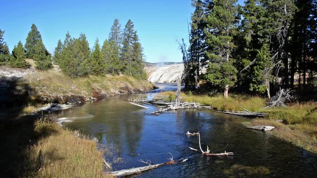 Yellowstone River landscape in Yellowstone National Park