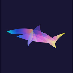 Shark gradients in the logo design stylish modern minimalist vector sign illustration