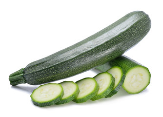 zucchini slice on white background