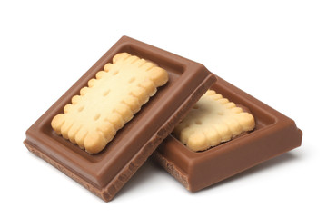 Chocolate pieces with cookies