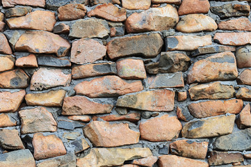 Brown cobblestone wall background