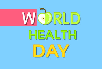 Green Apple Friut World Health Day Flat