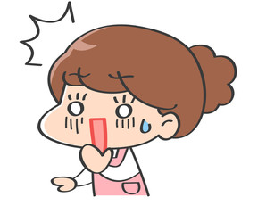 主婦　女性　驚き