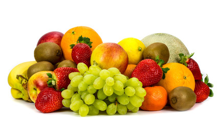 fruits on a white background