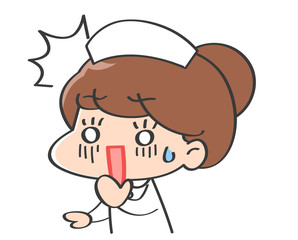 ナース　女性　驚き