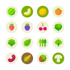 Vegetables and berries icons