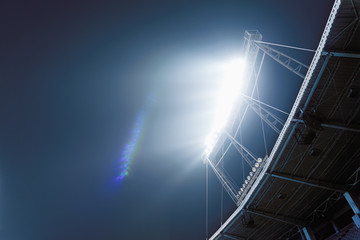 View of stadium lights at night