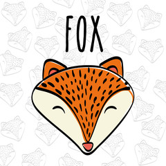 Fox icon design, vector illustration