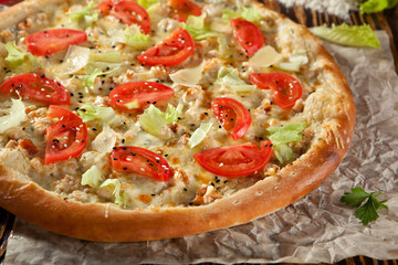 Mozarella and Tomato Pizza