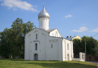 Fototapeta na wymiar Procopius Church in Yaroslav's Court july day. Veliky Novgorod, Russia