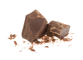 Chocolate isolated on white. without shadow