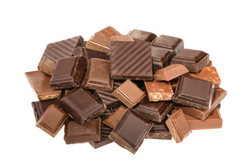 Chocolate isolated on white. without shadow