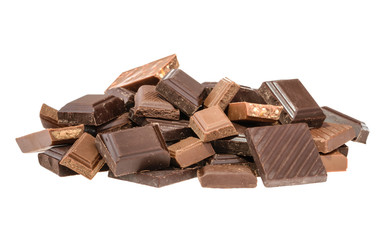 Chocolate isolated on white. without shadow