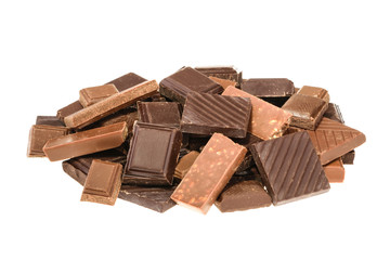 Chocolate isolated on white. without shadow