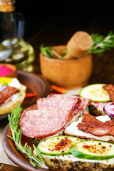 Tasty tapas on the table