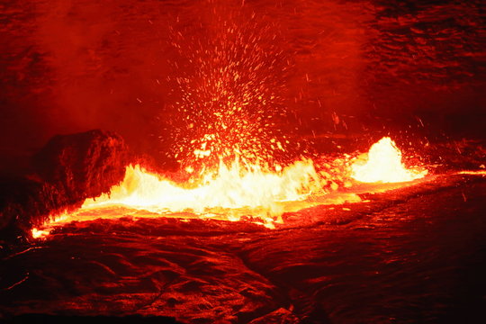 Burning lava lake in the Erta Ale volcano-Danakil-Ethiopia. 0207