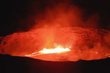 Foto auf Alu-Dibond Burning lava lake of the Erta Ale volcano-Danakil-Ethiopia. 0218 © rweisswald