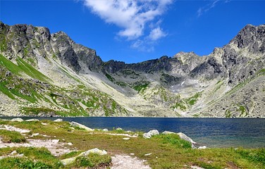 Naklejka na ściany i meble lake and mountains, High Tatras, Slovakia, Europe