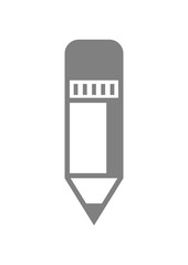 Grey pencil icon on white background