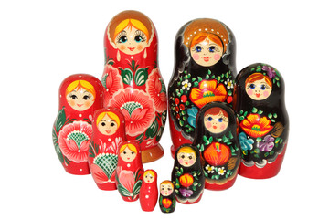 Fototapeta premium русская матрешка на белом фоне