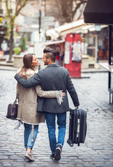 Young couple traveling