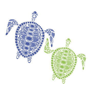 Tortoise family, zentangle for your design