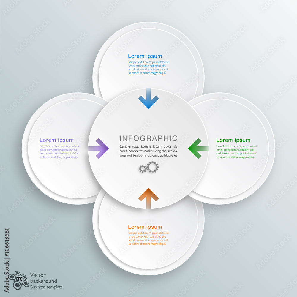 Wall mural infographics vector background 4-step process
