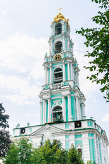 Fototapeta na wymiar Bell tower. Holy Trinity-St. Sergiev Posad. Moscow region