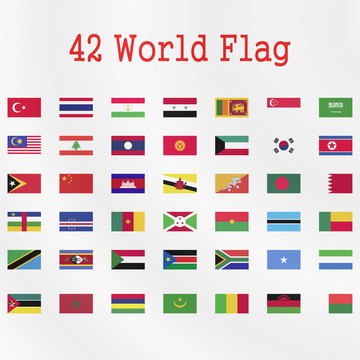 World  Flag on a white background