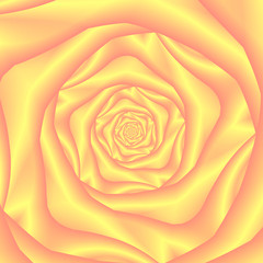 Fototapeta na wymiar Yellow and Pink Spiral Rose / An abstract fractal image with a rose spiral design in yellow and pink.