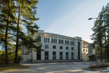 The building and amphitheater Riga Forest Park. Mežaparks.