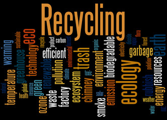 Fototapeta premium Recycling, word cloud concept 9