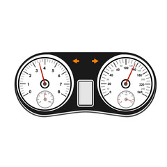 car dashboard on a white background
