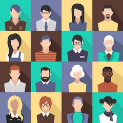 set of colorful icons. people. avatars. vector illustration