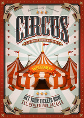 Vintage Circus Poster With Big Top - 106618263