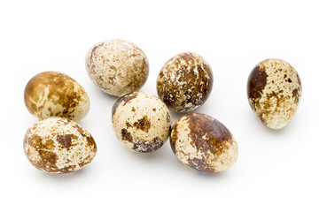 Fototapeta premium Quail eggs the isolated on a white background.