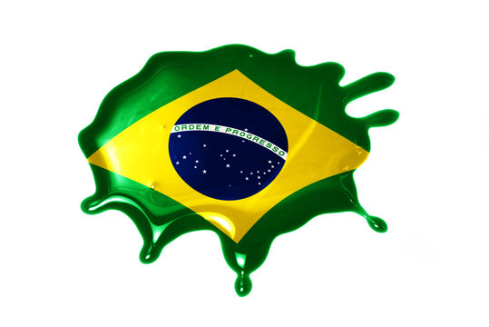 blot with national flag of brazil