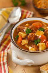 Beef Stew with Potatoes and Carrots. Selective focus.