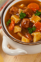 Beef Stew with Potatoes and Carrots. Selective focus.
