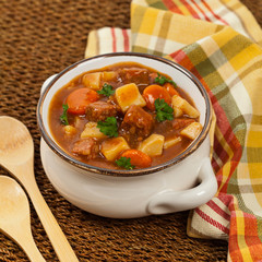 Beef Stew with Potatoes and Carrots. Selective focus.