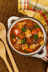 Beef Stew with Potatoes and Carrots. Selective focus.