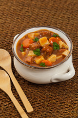 Beef Stew with Potatoes and Carrots. Selective focus.
