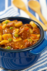 Homemade Slow Cooker Beef Stew. Selective focus.